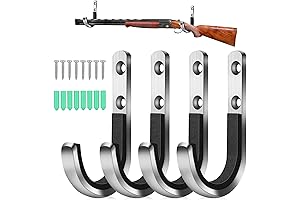 Pair of Heavy-Duty Steel Gun Wall Mounts with Soft Cushion for Safe Storage