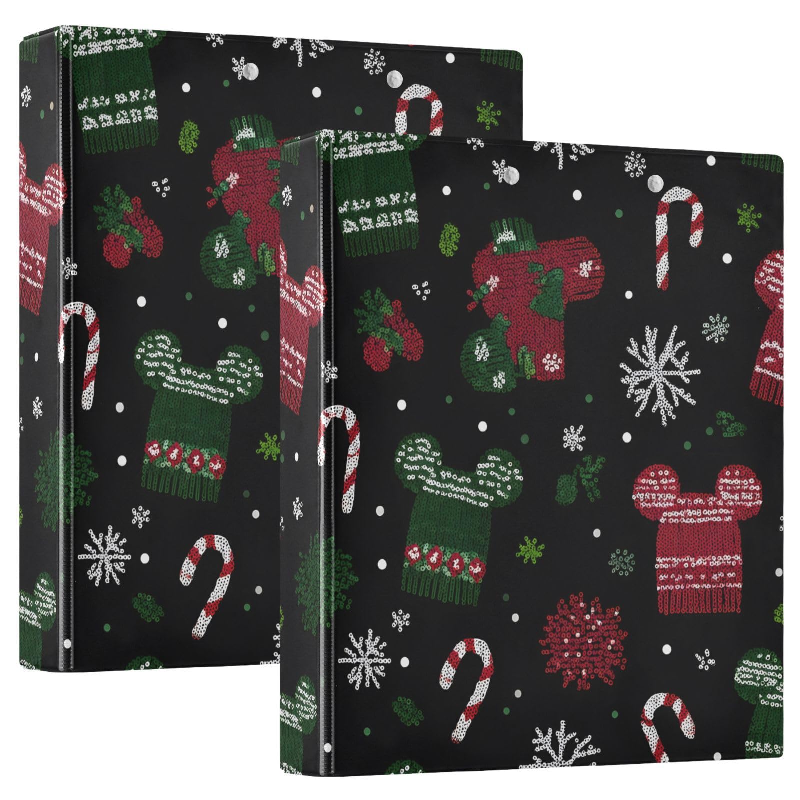 3 Ring Binder Mickey Mouse Snowflake Hat 1.5 inch Binders