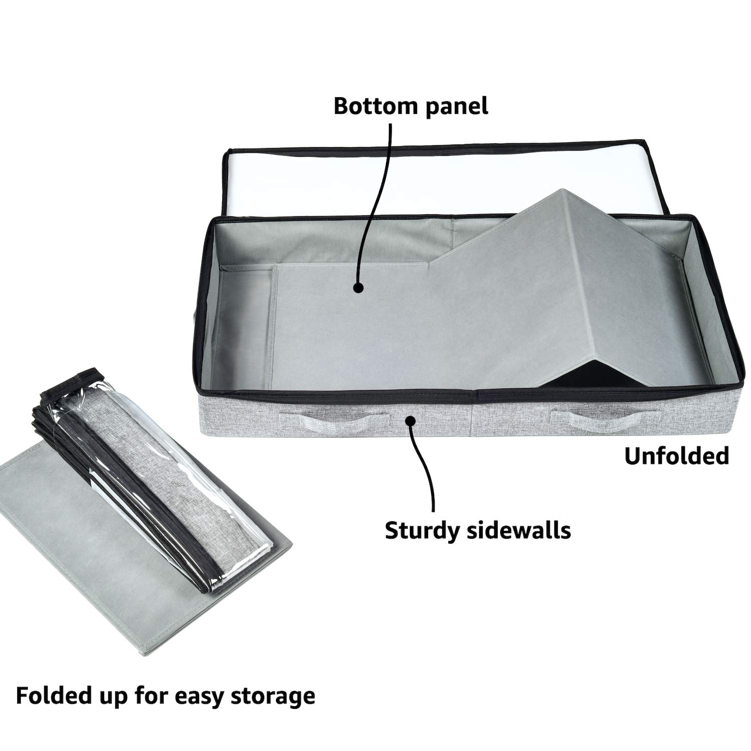 Low Profile Under Bed Storage Containers, 4.5 Inches Tall and Fits Beds