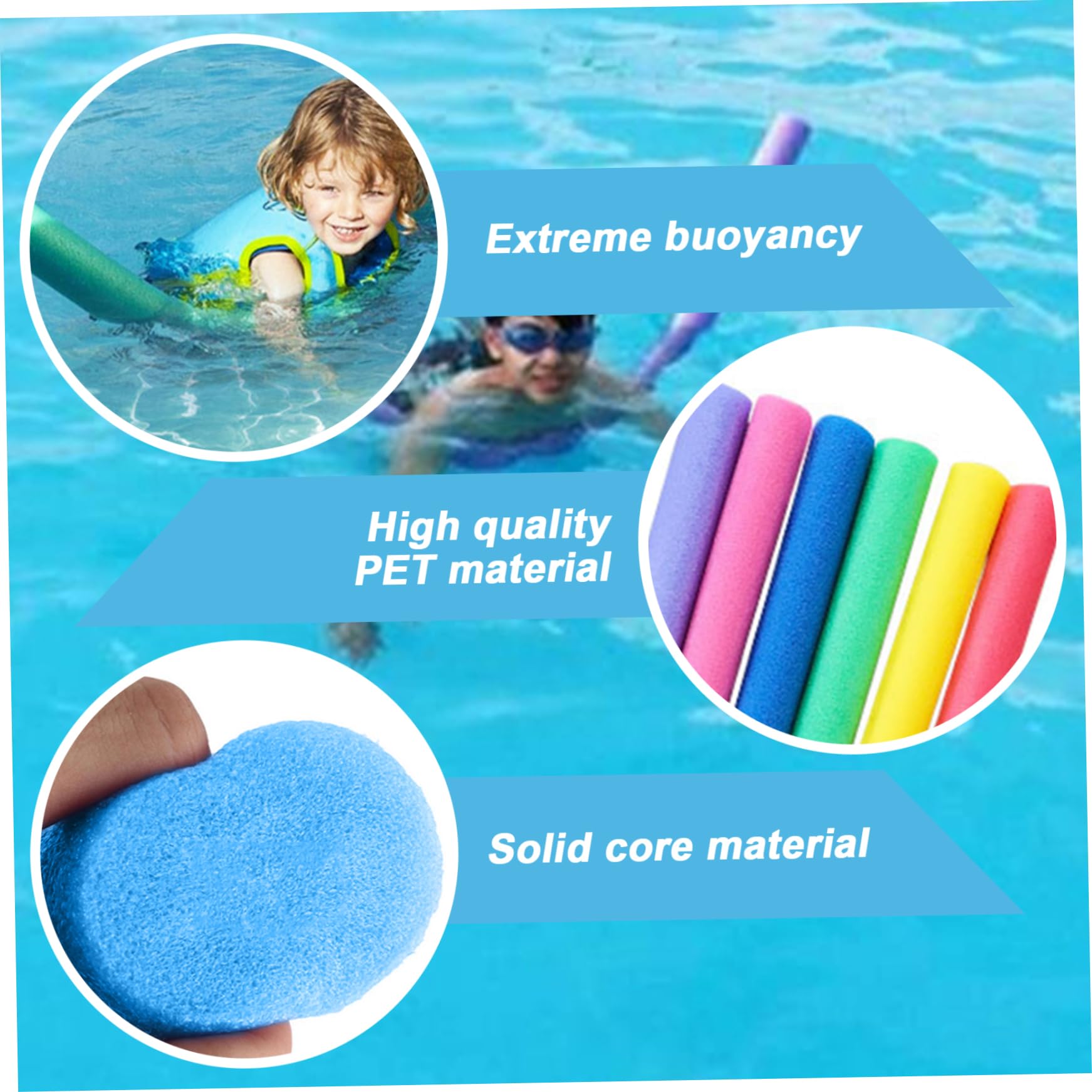 Noodles per piscina in schiuma, Noodles per piscina 2 pezzi per nuoto ad alta galleggiabilità in schiuma EPE 59 pollici dritti per allenamento di nuoto, Accessori
