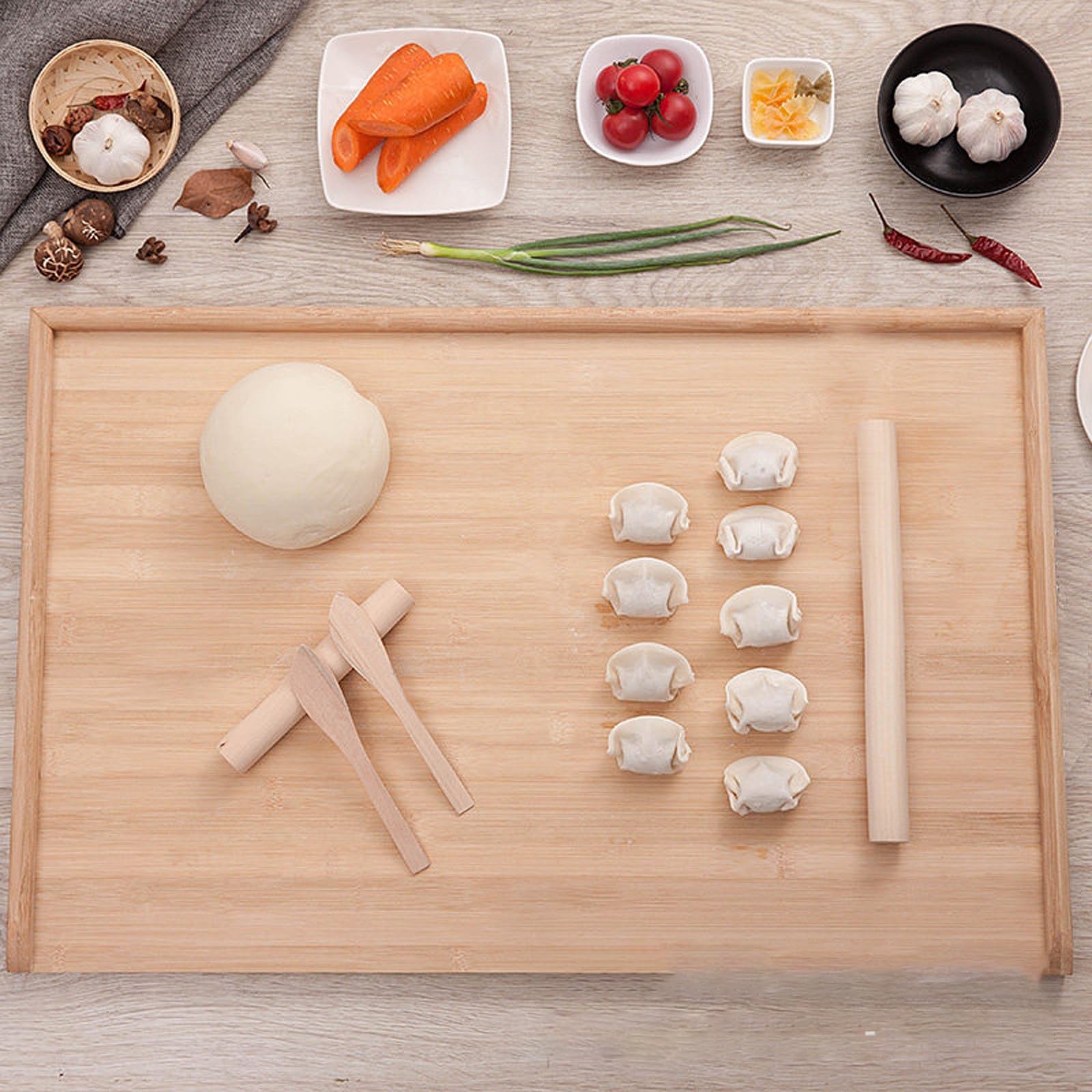 Tabla de cortar de bambú extragrande con bordes elevados para pastelería, pizza, carne, verduras y frutas, 50 x 80 cm, esencial para cocineros y cocineros caseros
