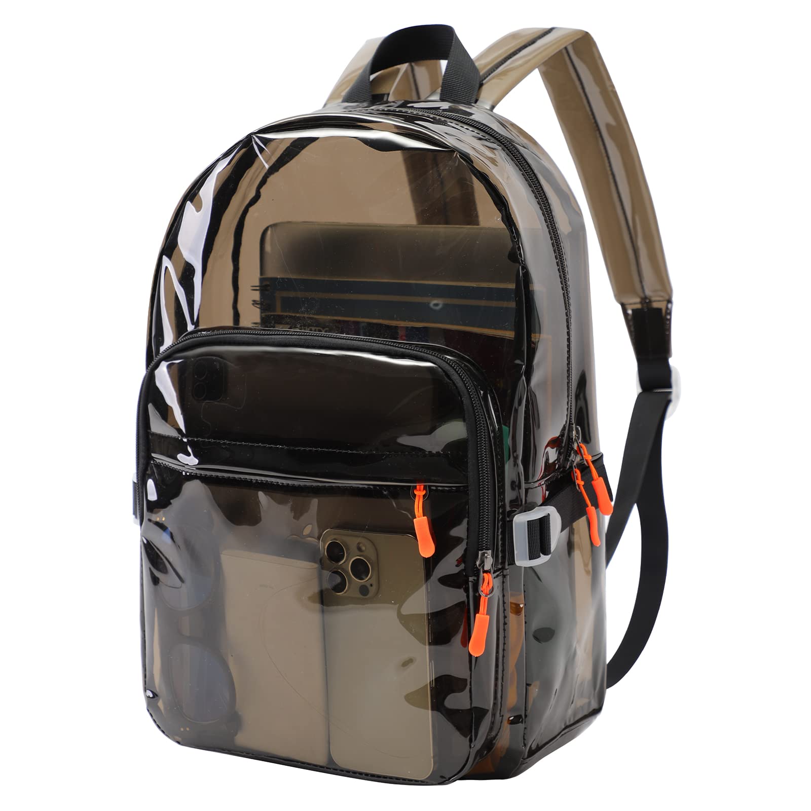 TINYAT Heavy Duty Transparent Clear backpack See Through Large Capacity Clear Bag for college, Concerts, Sports, Travel