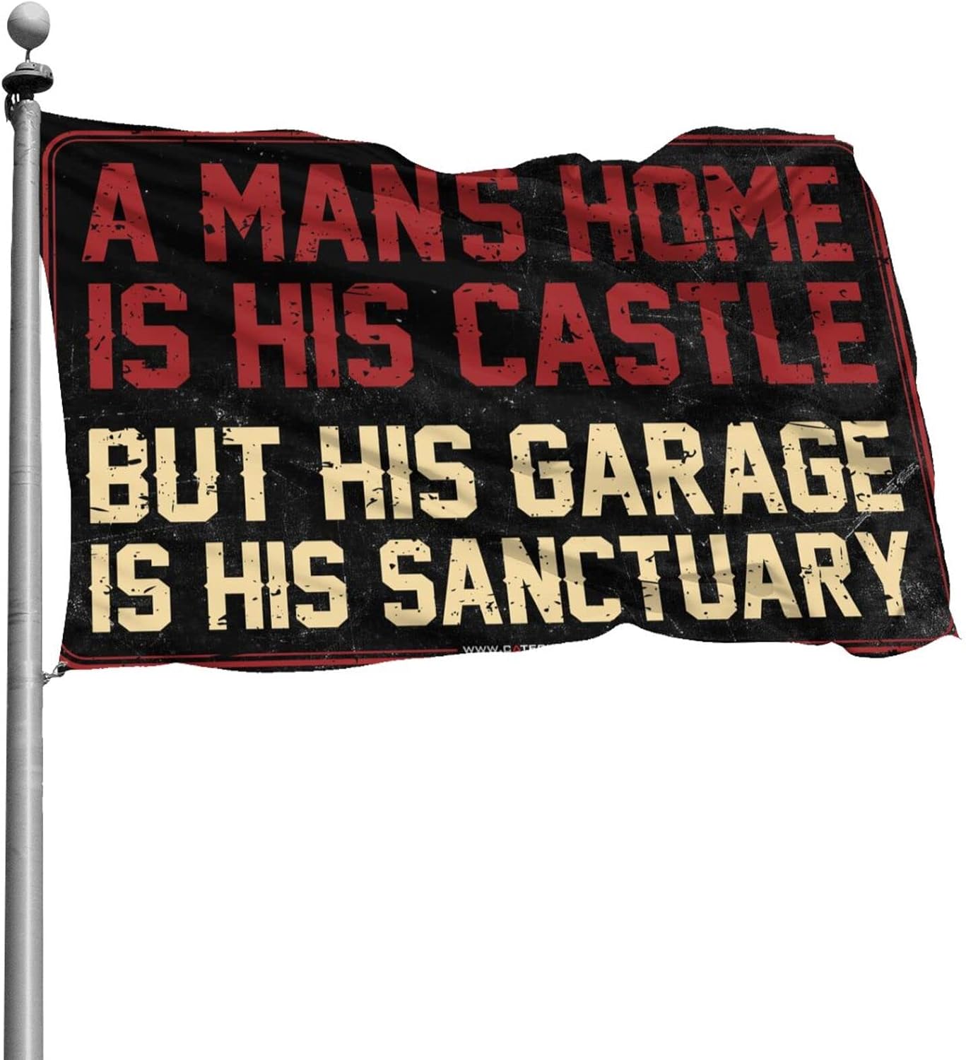 Funny Flags For Room Teen Girls A Man'S Home Is His Castle But His Garage Is His Sanctuary Flag Flags For Men Cool Flags For College Dorm (Size : 152X244CM)