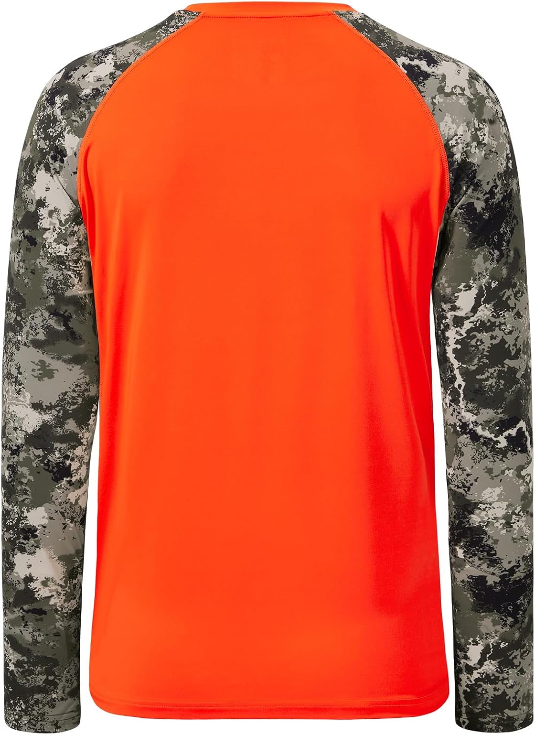 BASSDASH Men’s Lightweight Camo Hunting Shirt UPF 50+ Sun Protection Long Sleeve Hiking Fishing Performance Tee Mesh Panels