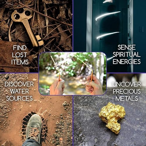 Miniatura 2 de MyDeal - Varillas de cobre sólido y latón con movimiento suave para rastrear energía espiritual Chi caza de fantasmas adivinación en agua encontrar