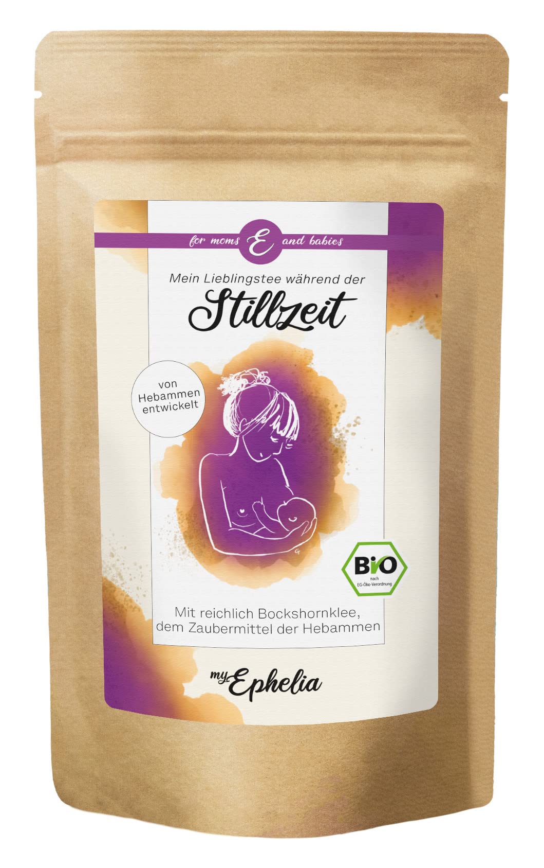 myEphelia Zestaw upominkowy składający się z 4 bio-herbaty + sitka, 100% ekologiczne, na narodziny, baby shower, ciąża, opracowany przez naszą położną (niebieski)