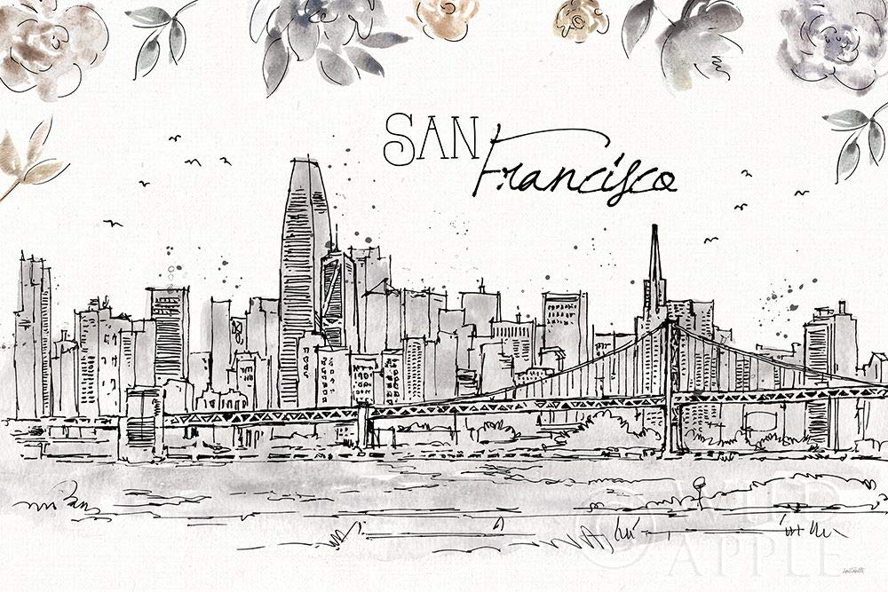 Posterazzi PDX61209SMALL Skyline Szkice VII Anne Tavoletti plakat nadruk, 24 x 18, wielokolorowy