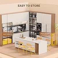 Vista 7 de VINGLI Folding Chair Modern Iron Frame Accent with Woven Texture Panel, Space-Saving Design for Party Wedding Event Office Commercial Stadium