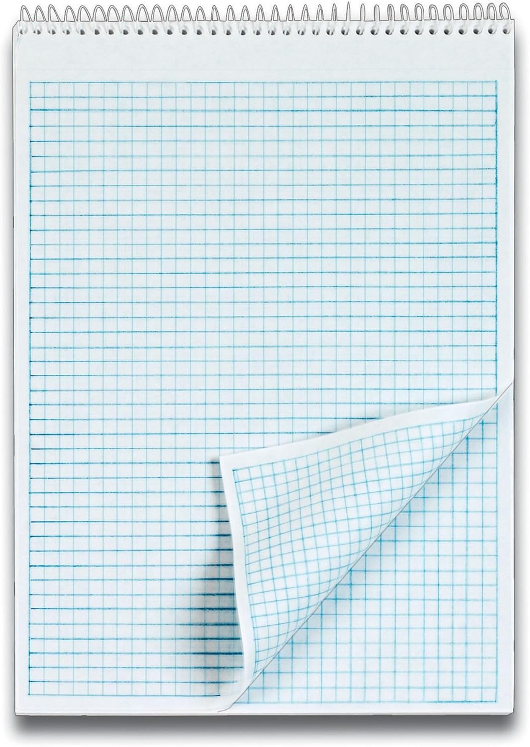 TOPS Docket Quadrille Pad, Wire Bound, 8-1/2 x 11-3/4 Inches, Quad Rule (4 x 4 front, 5 x 5 back), White Paper, Dark Green Covers, 70 Sheets per Pad (99616)