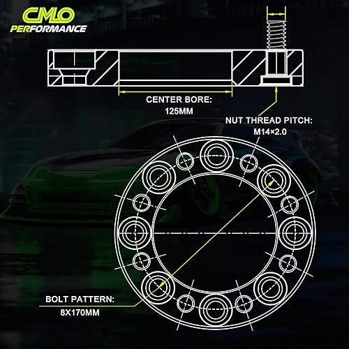 Miniatura 3 de Customadeonly Espaciadores de rueda centrados de 1.5 pulgadas, 8 x 170 pulgadas, compatibles con Ford F-250 Super Duty 1999-2002, F-350 Super Duty