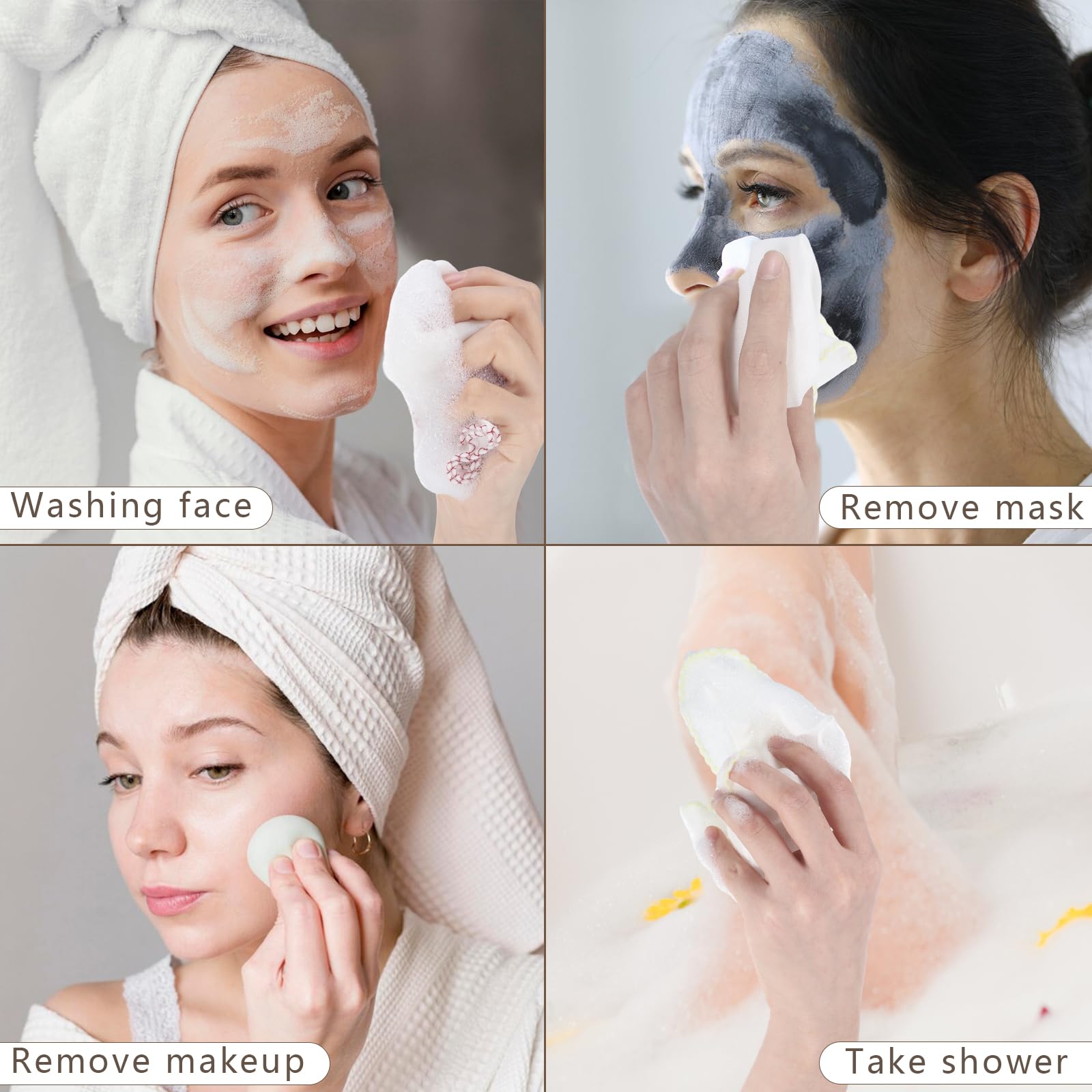 10 paños de muselina para la cara, 12 x 12 pulgadas, paños de muselina de algodón, toallas faciales reutilizables, paños de limpieza para eliminar maquillaje, limpieza facial (borde multicolor)