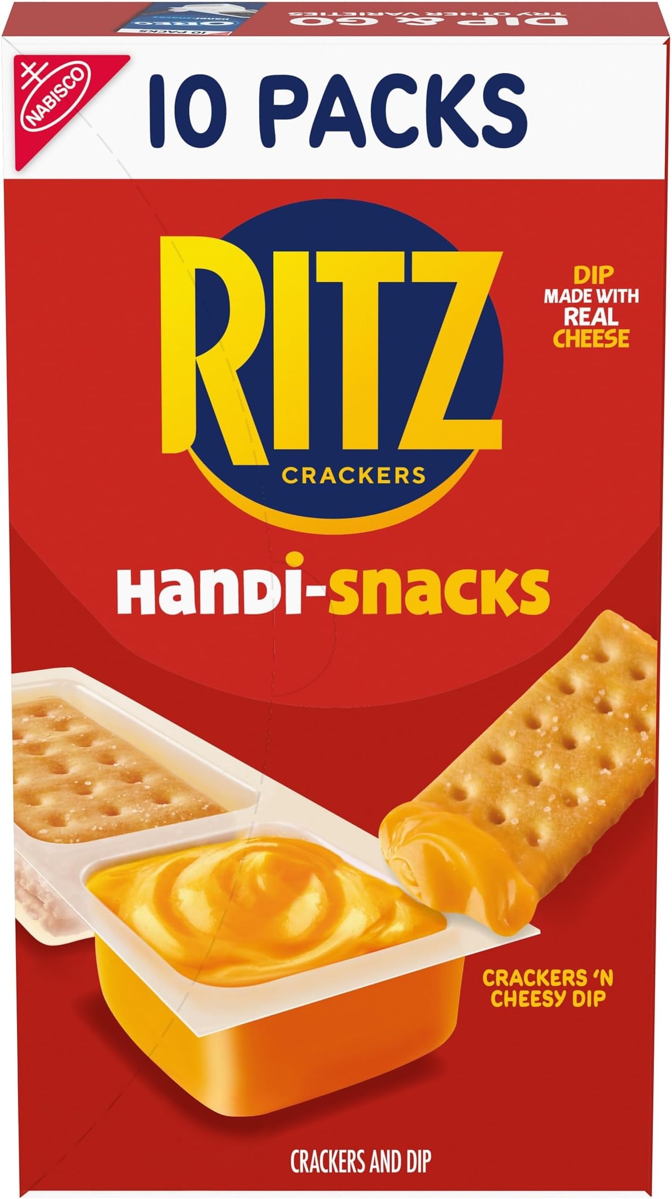 Handi-Snacks RITZ Crackers 'N Cheesy Dip Snack Packs, 10 Snack Packs