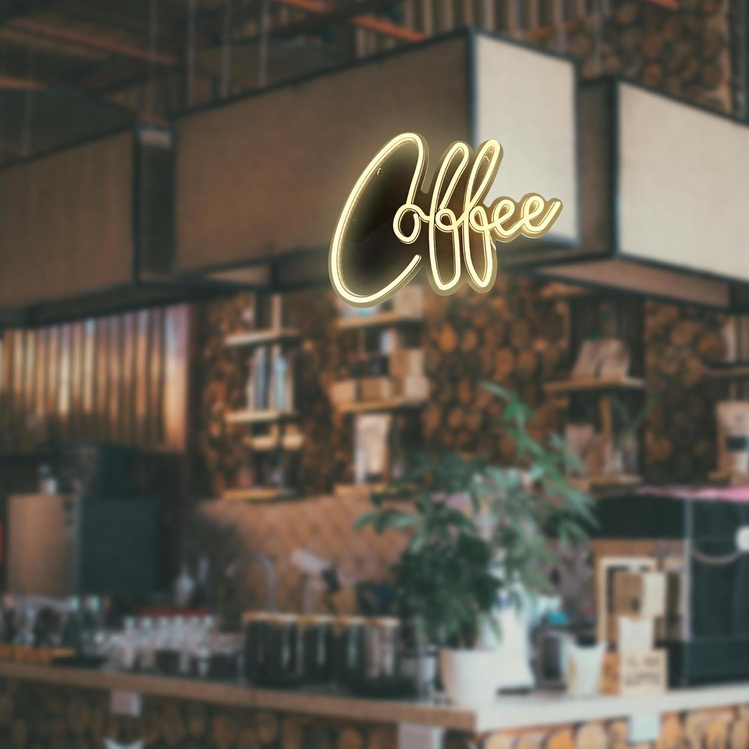 Coffee Neon Sign Bar Wall Decor,Adjustable Brightness Led Lights Sign,USB Powered Neon Light for Coffee Bar,Home Bar,Hotel(Yellow)