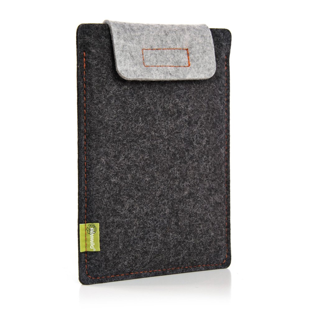 AlmwildCase for iPad Air / Air 2. Suitable as a Smart Cover / Slate-Grey Leather with Nappa Chestnut-Brown Magnetic Closure / Protective Case for Apple iPad Air/ Air 2. Fits also with Original Apple Smart Cover