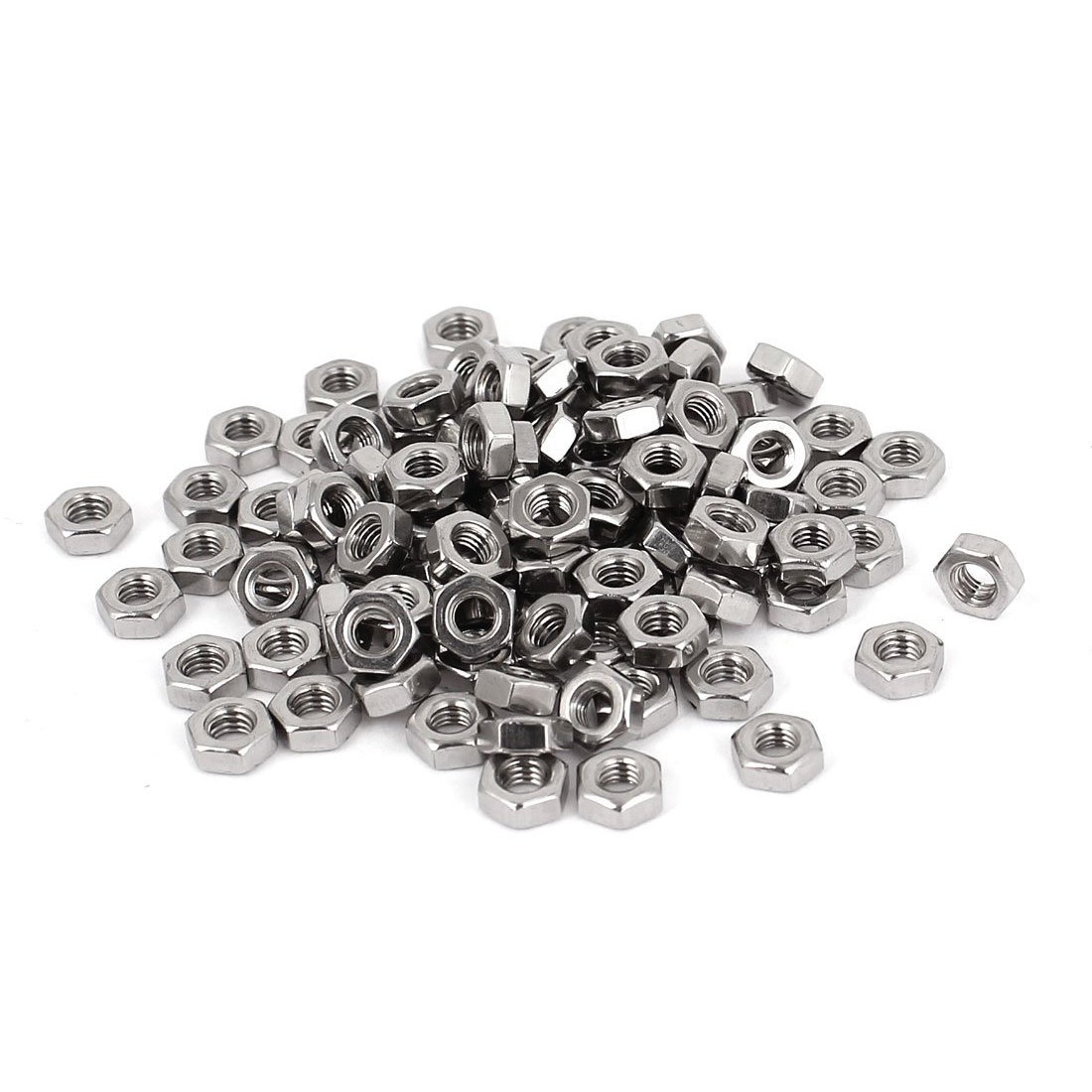 Sankaka Metric M3 Hex Nuts 304 Stainless Steel Fastener DIN934 100pcs for Bolt