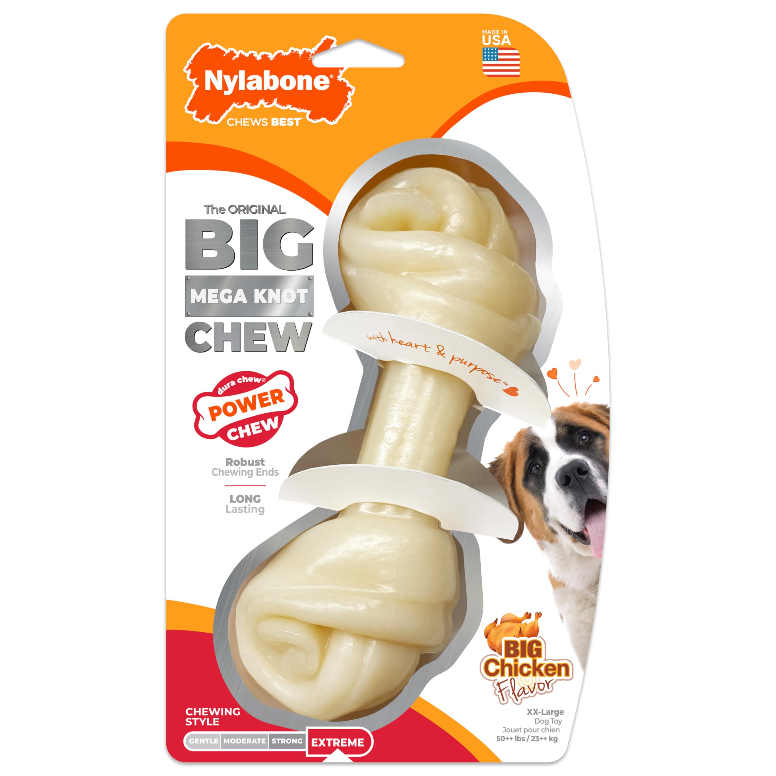 Nylabone Gros Jouet Os à mâcher pour Gros Chiens, Durable