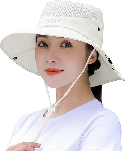 Miniatura 2 de Sombrero de pescador de pesca de playa plegable con protección UV para el verano, para mujer, con agujero para cola de caballo