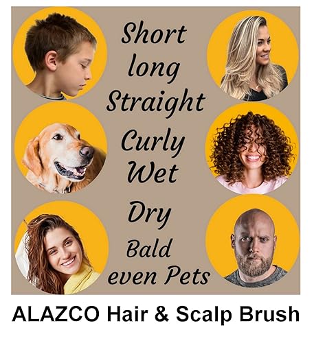 Miniatura 7 de Cepillo de champú para el cuero cabelludo para el cuidado de la caspa, relajante cerdas de silicona suaves y flexibles, húmedas, secas, rizadas,