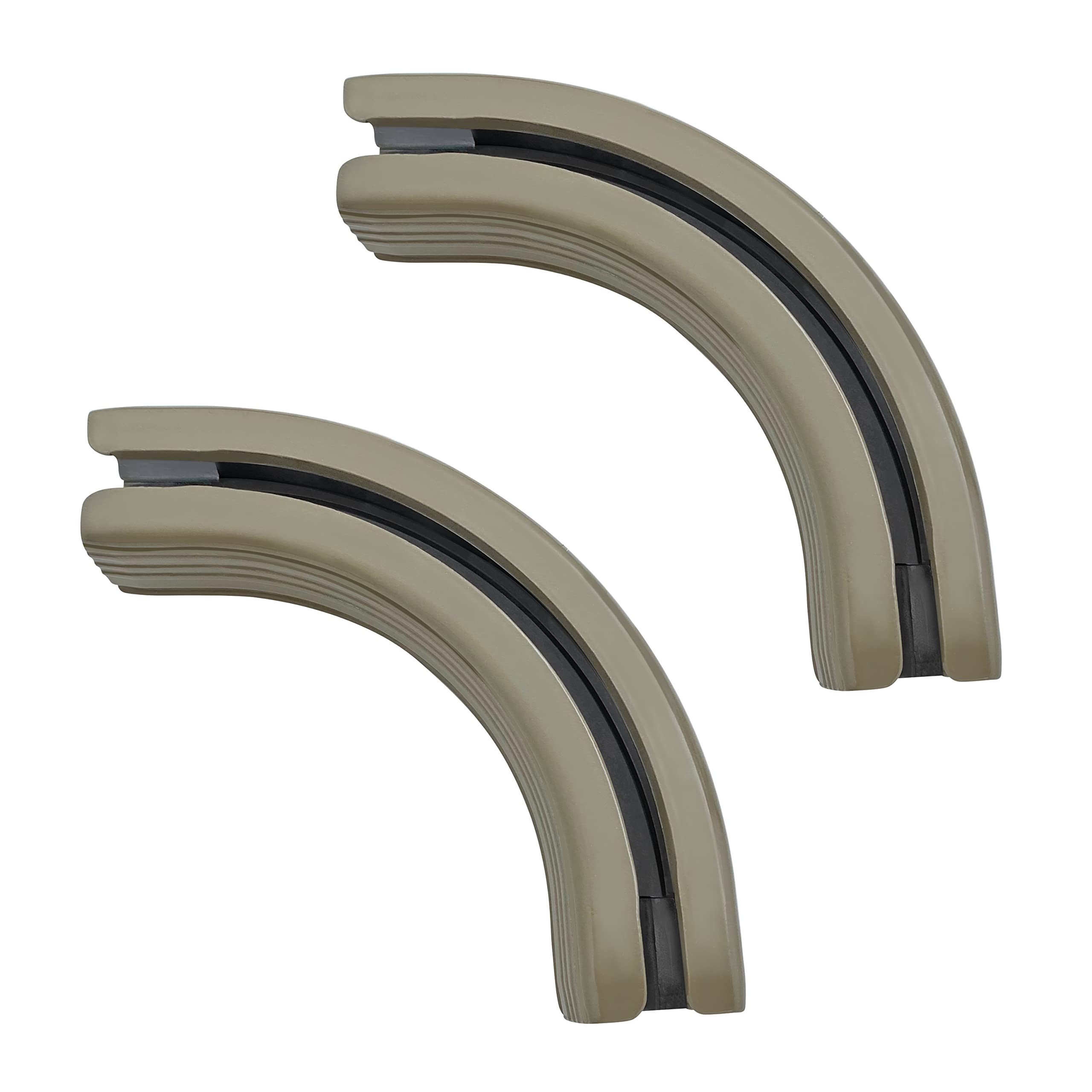 ZSHINE Curtain Single Tracks Heavy-Duty Curtain Rails 90 Degree Connector for Living Room Bedroom Room Divider (Champagne)