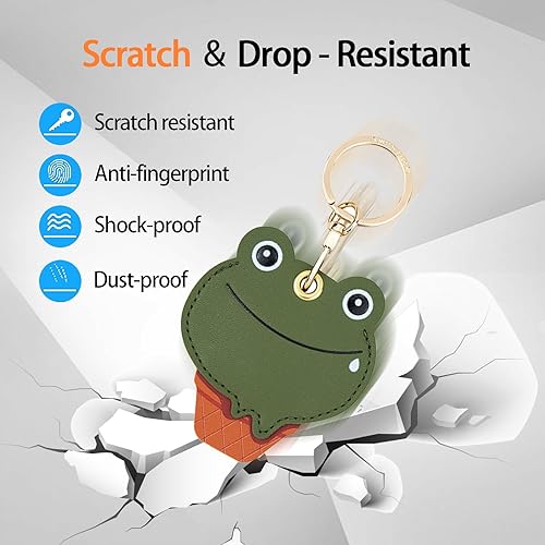 Miniatura 306 de Funda de cuero compatible con Apple AirTag, rastreador de llavero GPS Airtag con llavero, cubierta protectora antiarañazos para AirTag