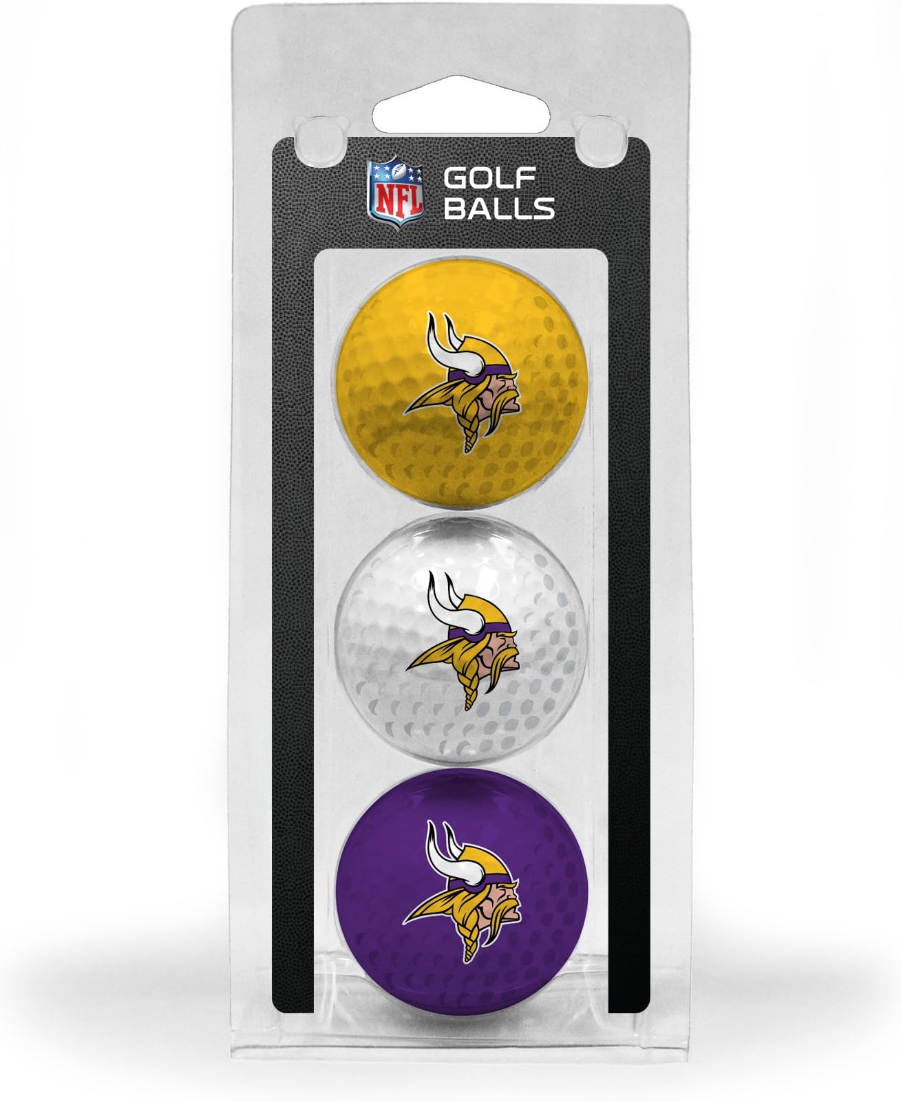 NFL Regulation Size Golf Balls, 3 Pack, Full Color Durable Team Imprint