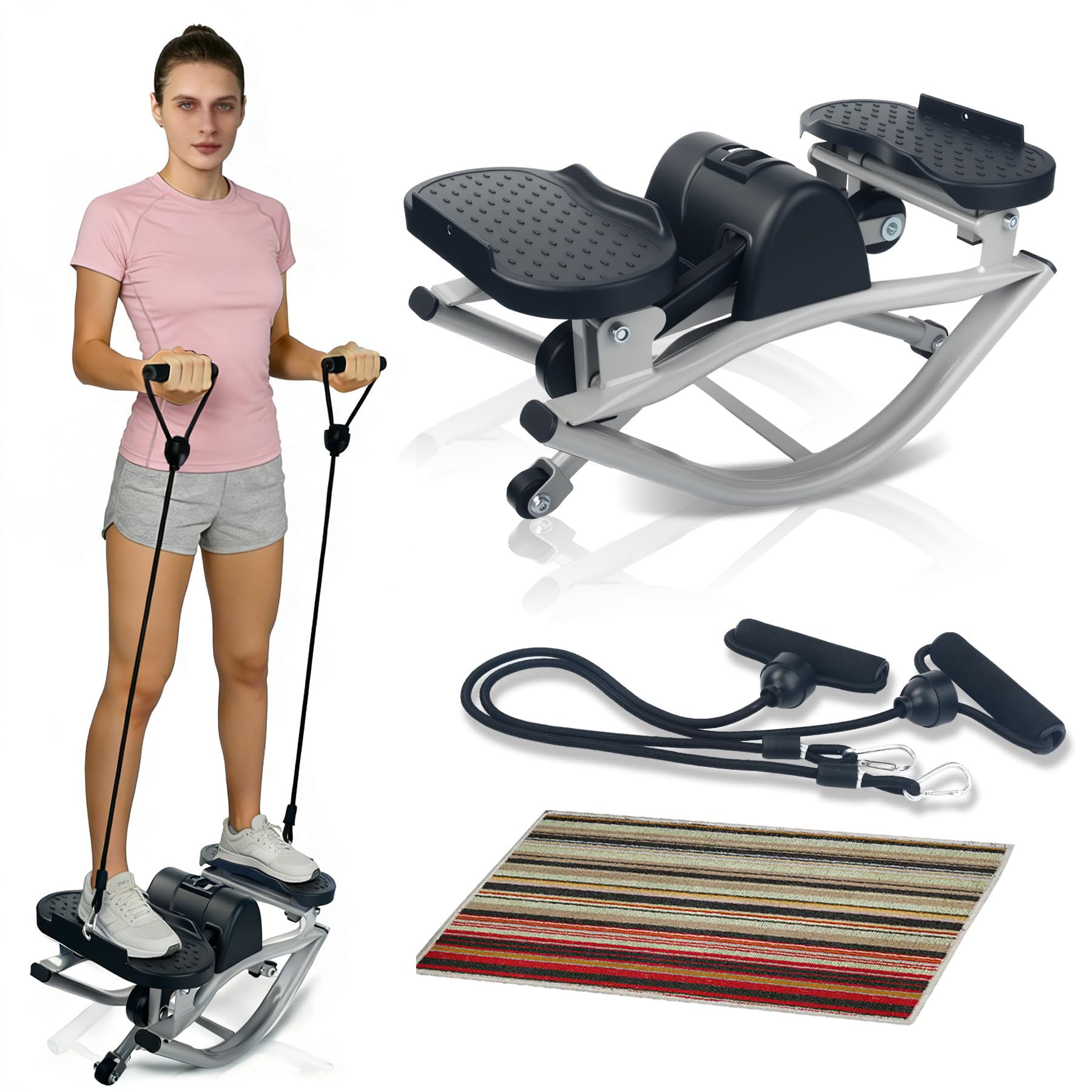 Rock Stepper Machine with Digital Display,Workout at Home,Office