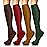 Iseasoo 4 Pairs Compression Socks for Women Circulation-Best Support for Nurses,Running,Athletic,Travel L-XL