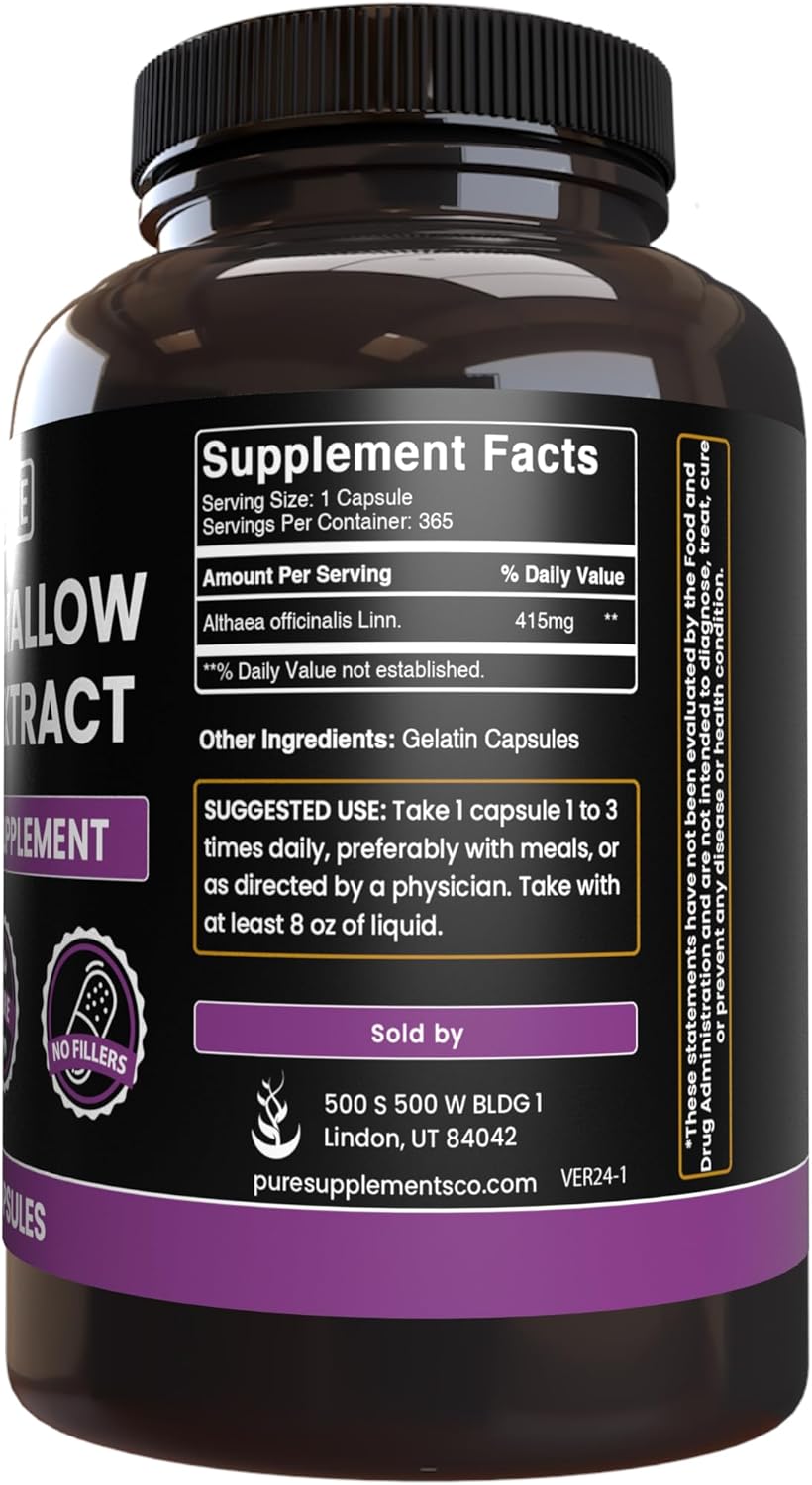 Pure Original Ingredients Marshmallow Root (365 Capsules) No Magnesium Or Rice Fillers, Always Pure, Lab Verified - Image 2