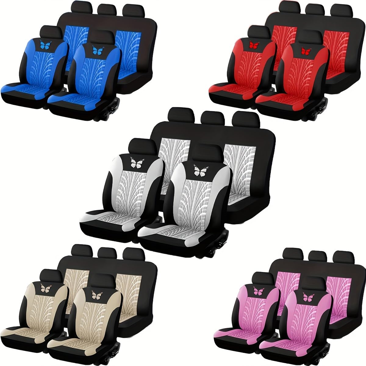 9pcs Housses de siège de Voiture,Convient pour Nissan Kicks,Protecteur de siège,2-Pink