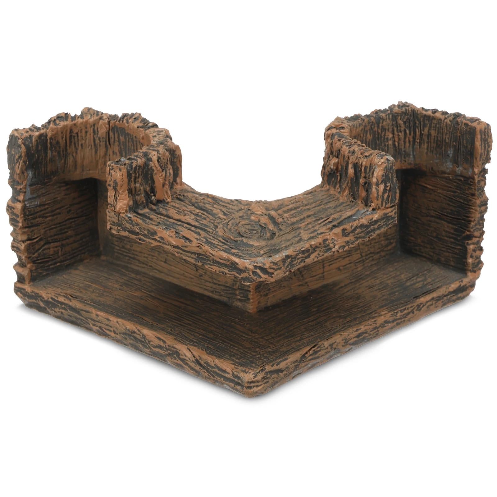 QuxetlRyz Aquarium Tunnel Decoration Aquarium Corner Hideaway Tunnel Right-Angle Shelter Breeding Cave Shrimp Fish Hiding House Bottom Decor Ornament for Aquatic(Brown)