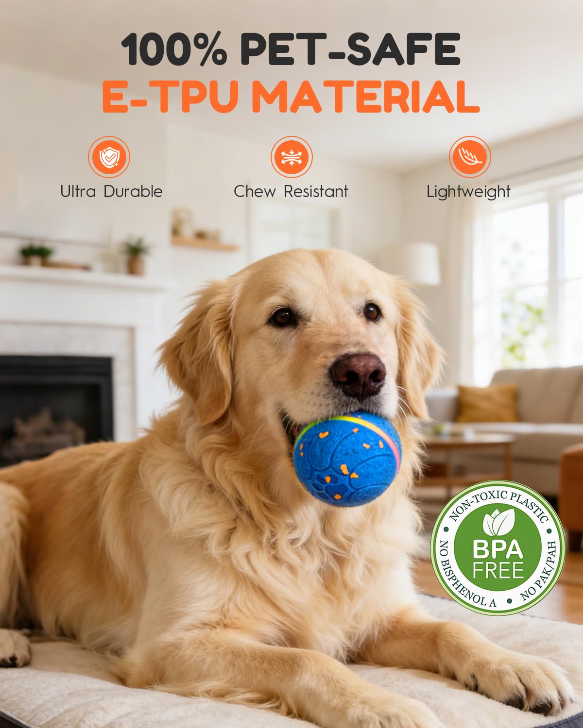 osou Jouets interactifs intelligents pour chien, balle automatique à mouvement et rebondissement pour chiens de taille moyenne et grande, E-TPU durable et imperméable, avec mouvement irrégulier pour