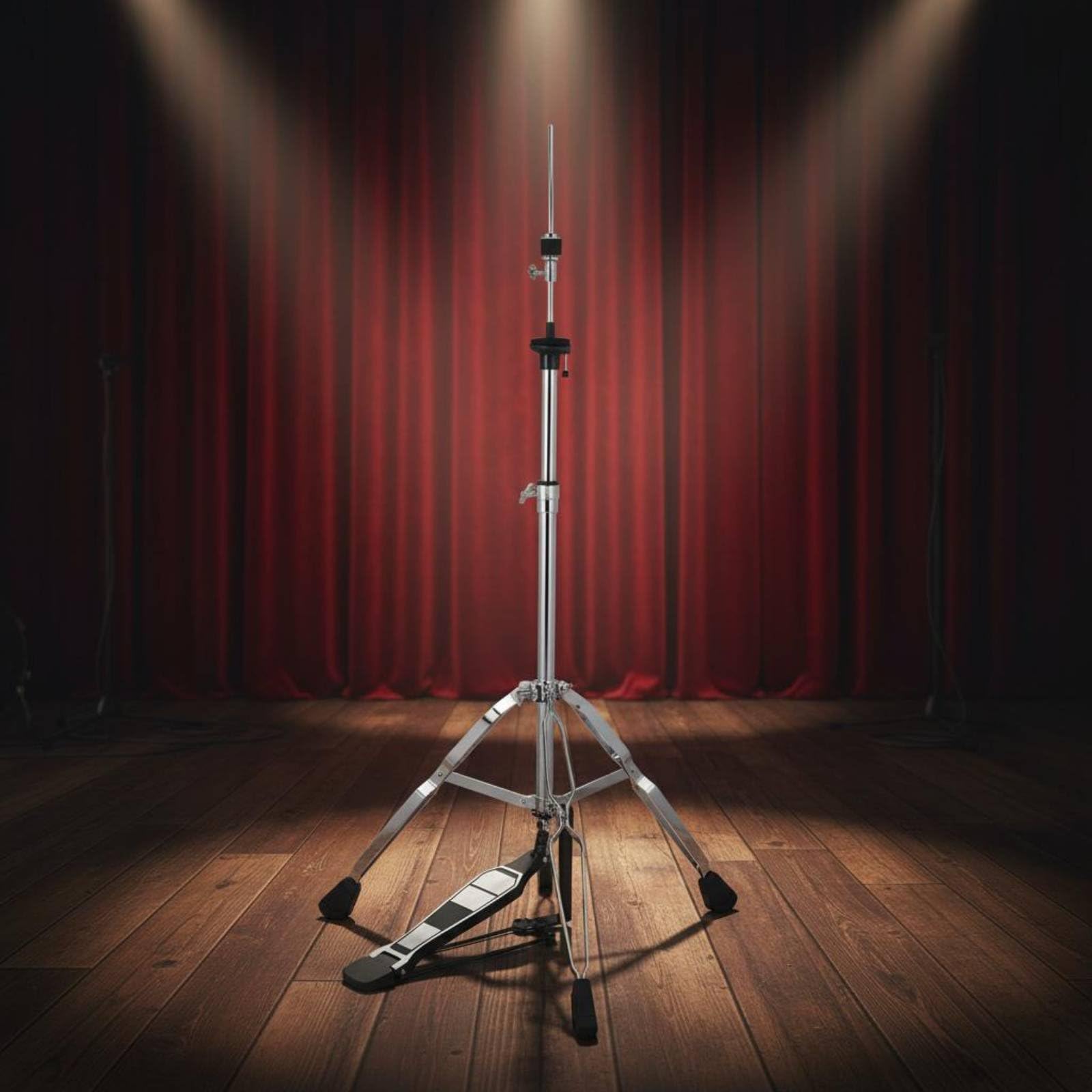 Qianly Stativo Pedale cymbalHat Regolabile Base a Treppiede per Batteristi, Musicisti, Sala Prove, Palco, Studio di Registrazione, 22 Single Board