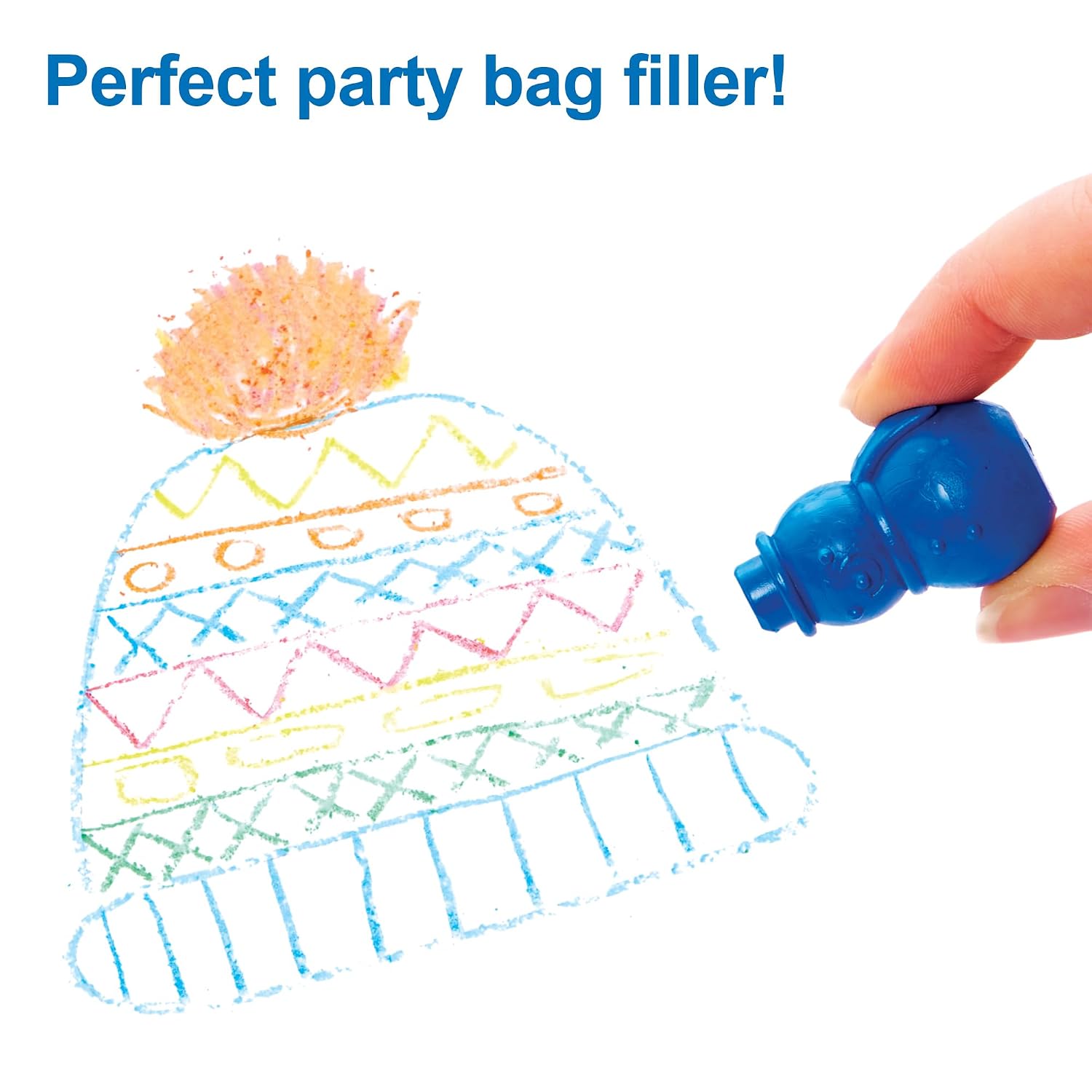 Baker Ross FX868 Snowman Crayons - Pack of 8, Christmas Party Bag Fillers and Stocking Fillers for Kids