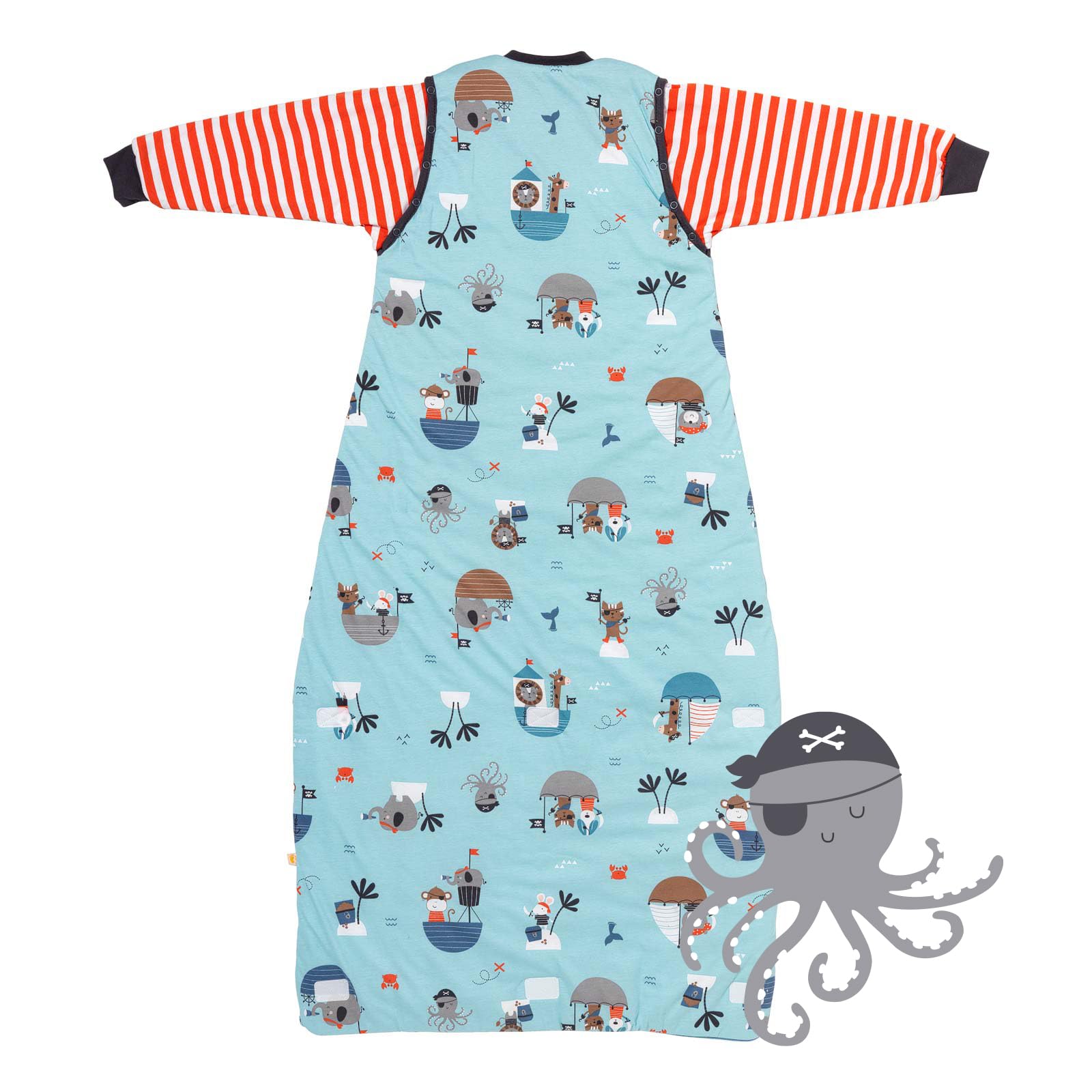 schlummersack Slumbersac Sacco nanna Tog 2.5 150 cm Pirata | Sacco a pelo bambini 6-10 anni cotone | Sacco nanna annuale maniche rimovibili