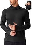 PINSPARK Men's Sun Protection Hoodie with Mask UPF 50+ UV Long Sleeve Shirt Men Rash Guard Performance Fishing Hiking Shirt