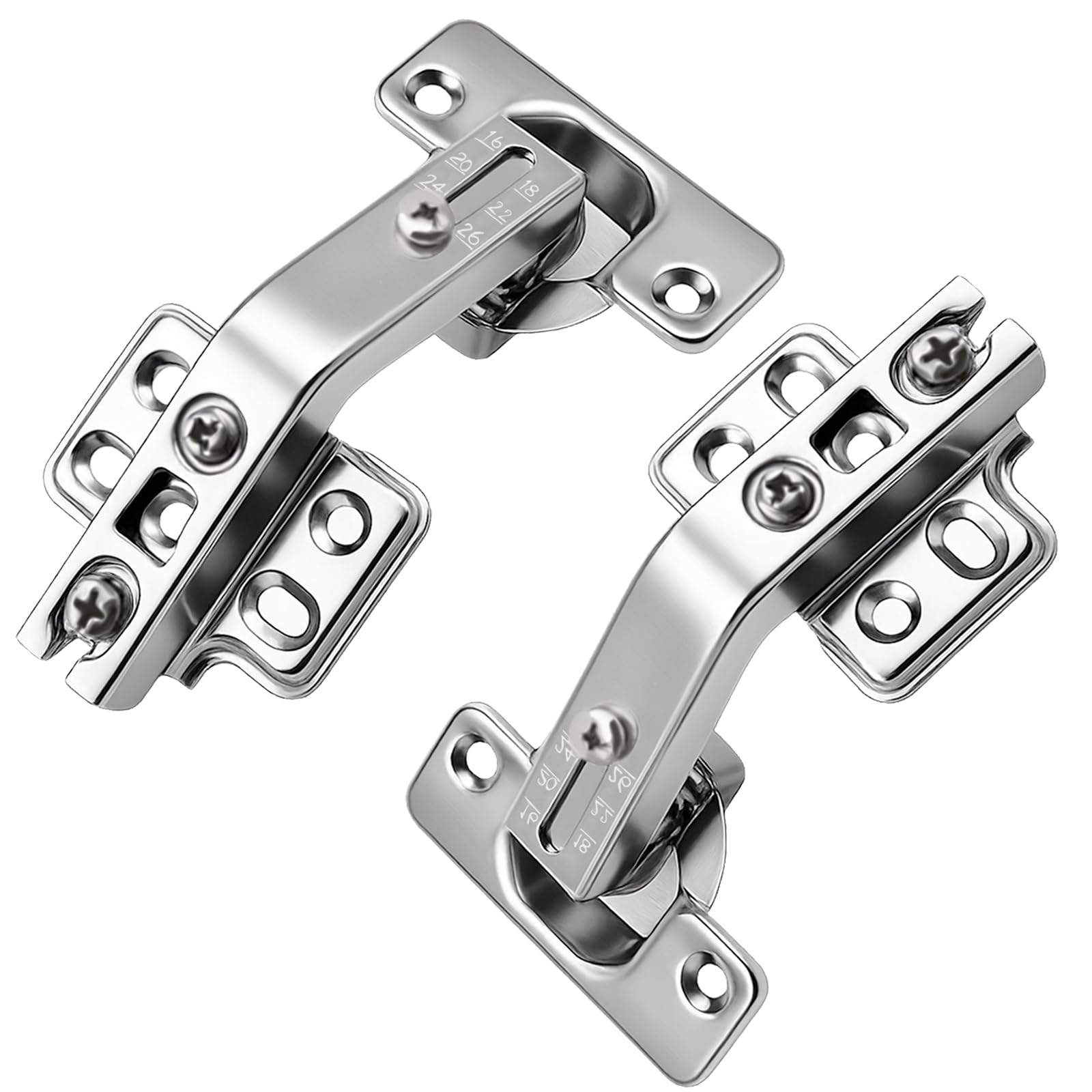 TamBee 135 Degree Lazy Susan Hinge, 48mm Corner Kitchen Cabinet Hinges, Concealed, 3D Adjust for Corner Door, Cupboard Floded Replacement Hardware, 2 Pack