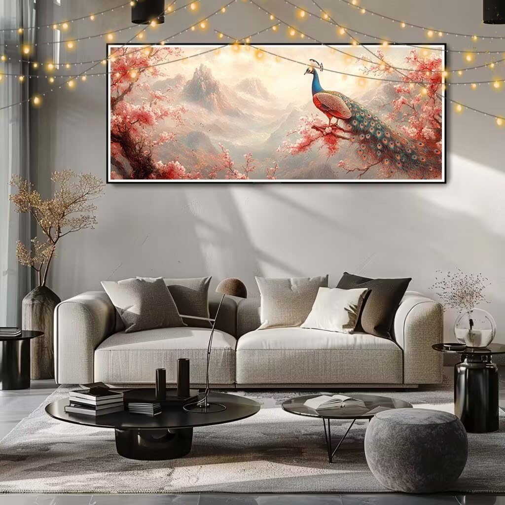 Malarstwo diamentowe 5D "zrób to sam" dla dzieci, mały paw, krajobraz, obraz diamentowy 80 x 160 cm, tworzenie mozaiki według liczb, zestaw do malowania krzyżykowego, dla dorosłych, do dekoracji domu
