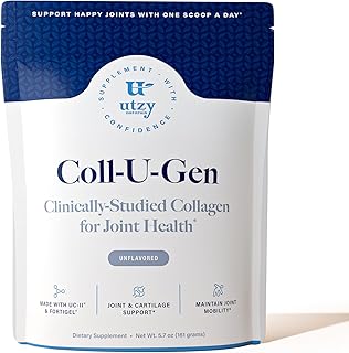 Utzy Naturals Coll-U-Gen | 關節支撐補充劑 | 含二型無變性膠原蛋白 (UC-II®) 和 Fortigel® | 無味粉 | 24 份