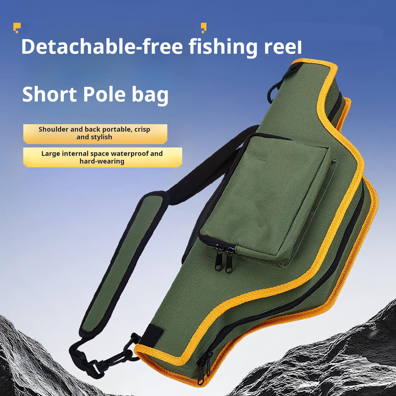 Funda protectora corta para caña de pescar hecha de tela Oxford para un fácil transporte, bolsa protectora transportable para equipo de pesca