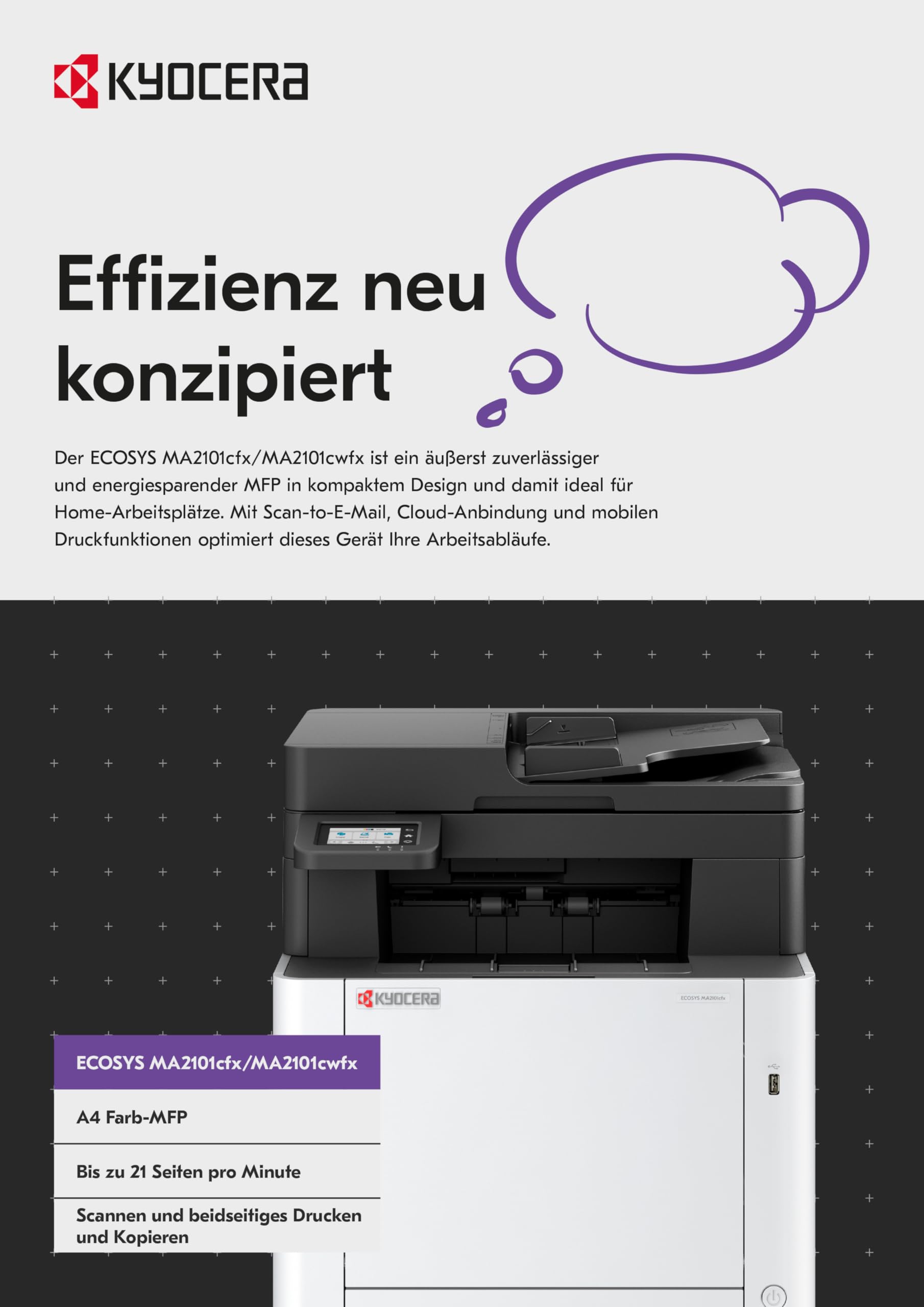 Kyocera Ecosys MA2101cwfx/Plus Farblaserdrucker Multifunktionsgerät WLAN. Drucker Scanner Kopierer – Bild 9