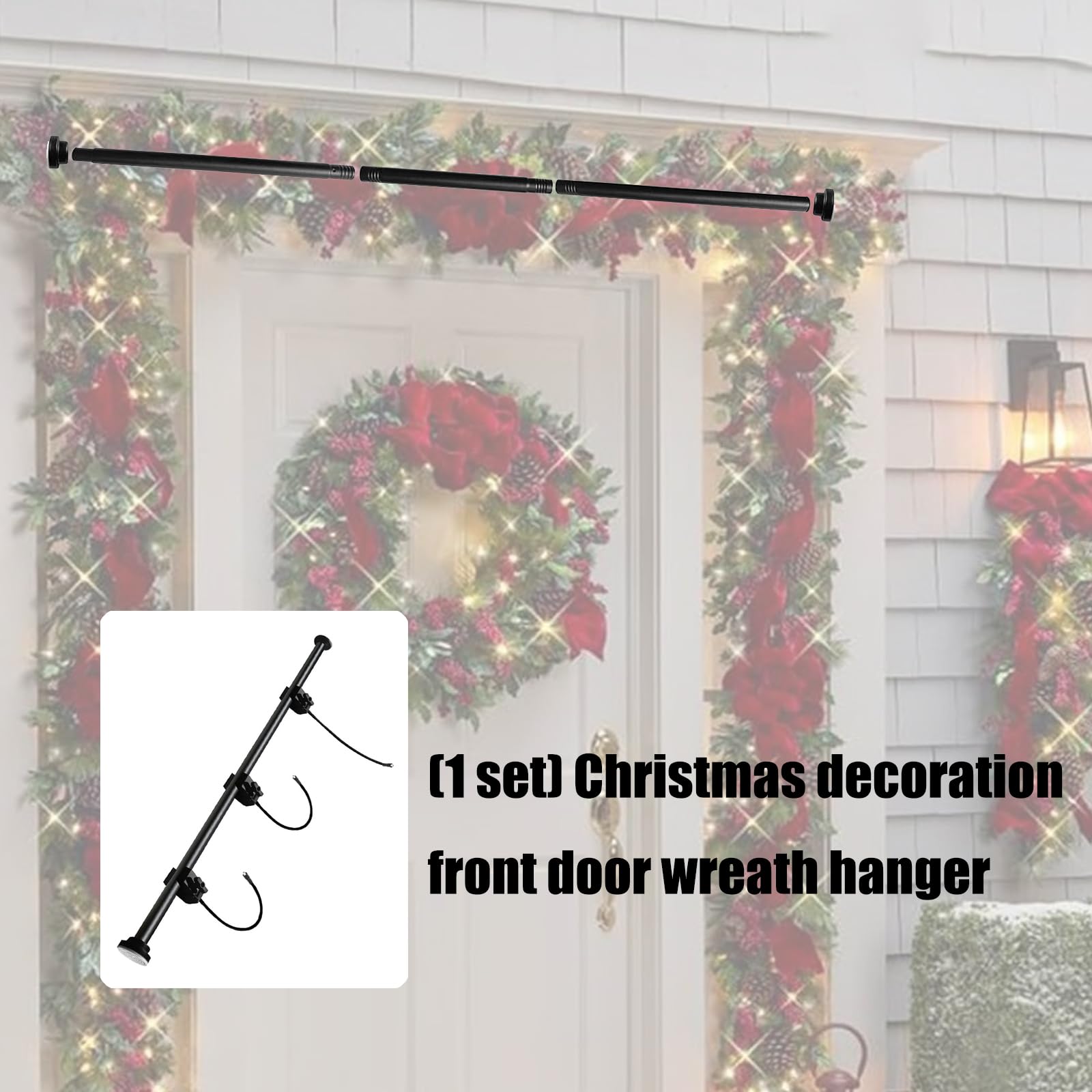 Gancho para de Navidad extraíble para Puerta, fácil instalación, Colgador de Marco de Hierro Resistente, decoración de Temporada, Colgador de para Puerta