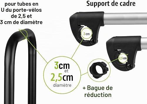EUFAB 11248 Adjustable Strap Frame Holder 40 cm Black/Silver - 6