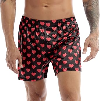 iEFiEL Mens Lip Print Classic Soft Boxers Shorts Summer Loungewear Underwear Beach Shorts