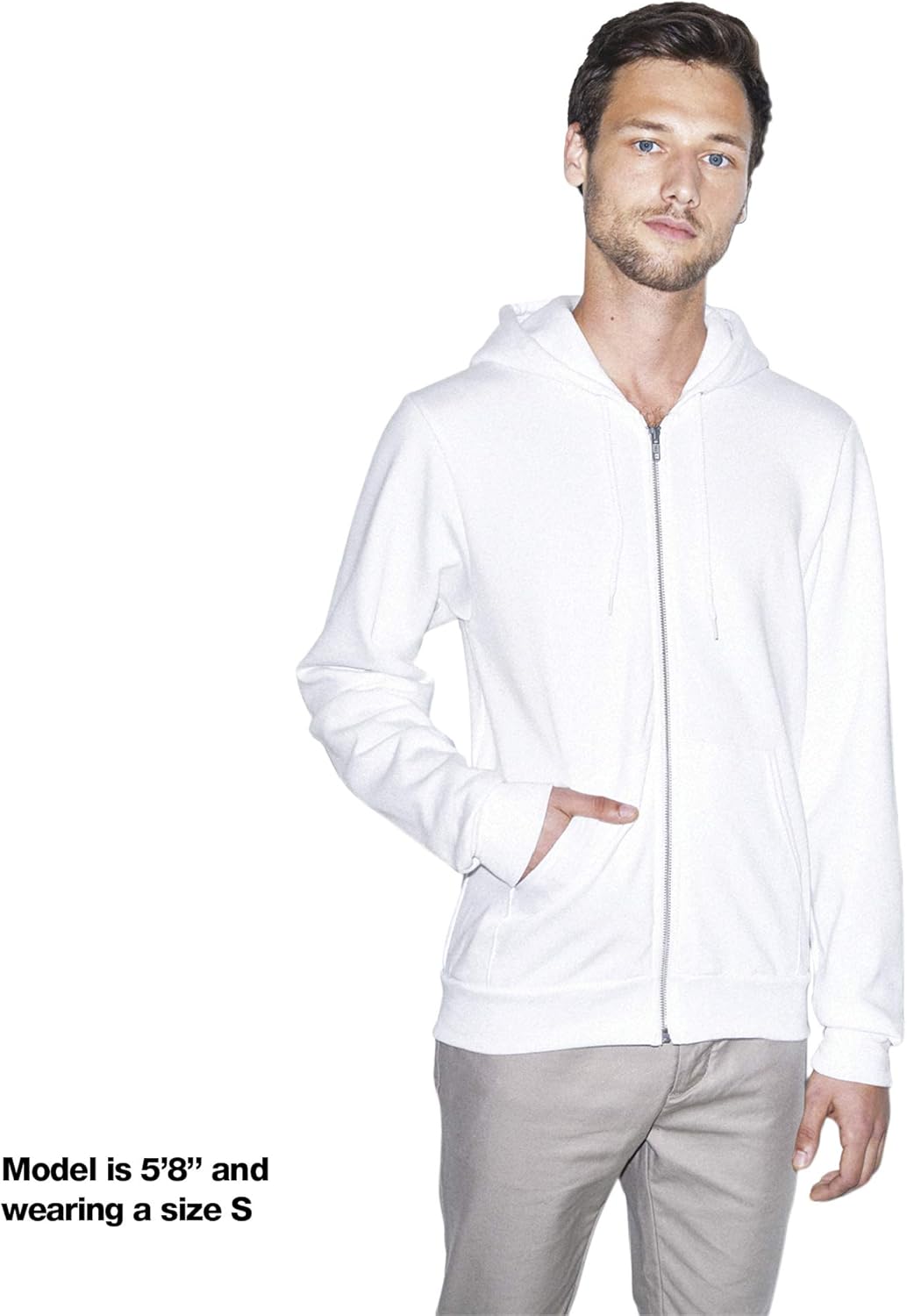 American Apparel mens Flex Fleece Long Sleeve Zip Hoodie