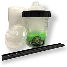 LiME LiNE Automotive Spray Gun Disposable Paint Cup System, with 10 Oz Reusable Hard Cup & 50 Pcs Lids and Liners