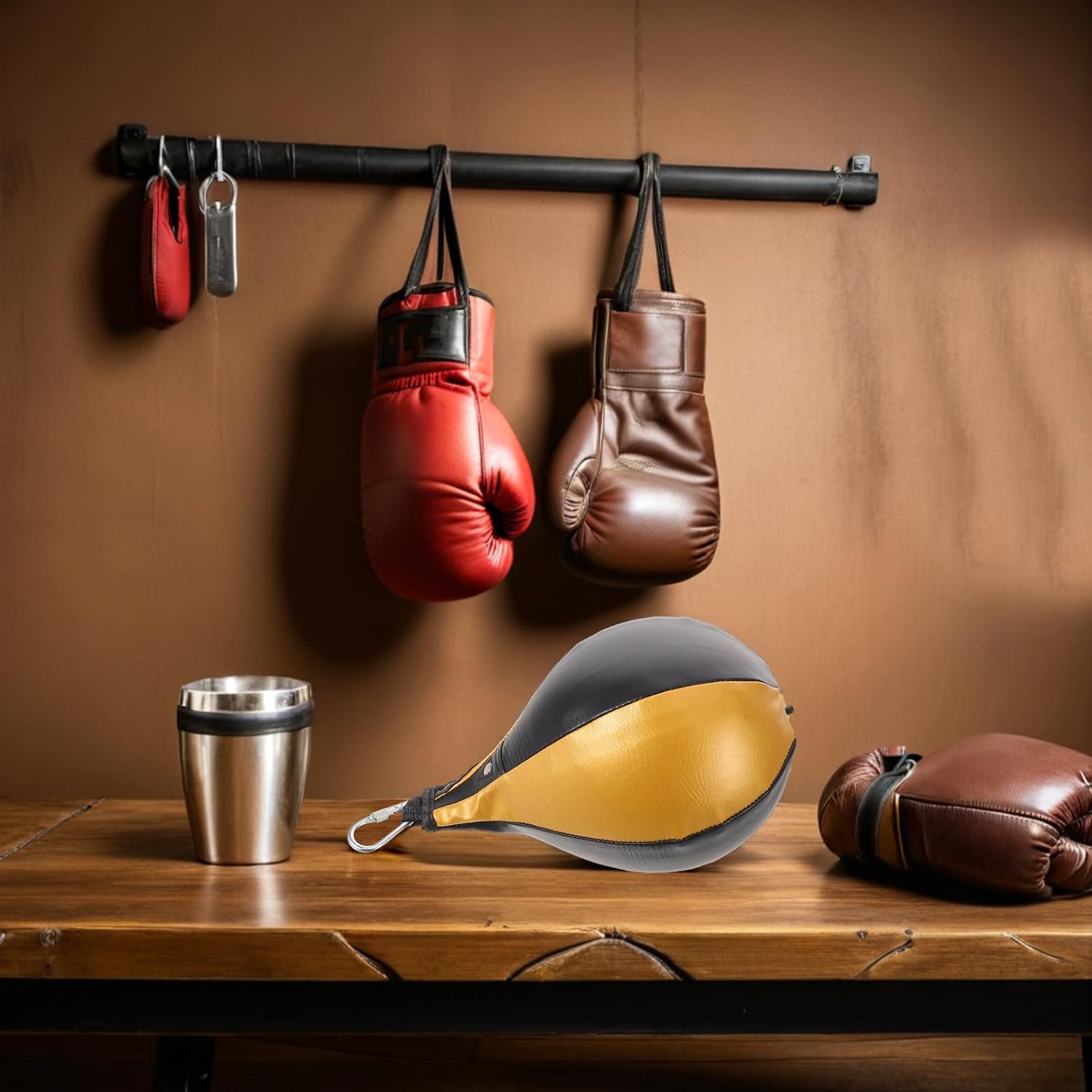 Didiseaon Pu Leather Hanging Boxing Speed Bag for Training with Lightweight Structure and Easy Installation, for Home and Gym Use to Reflexes and Hand-Eye Coordination
