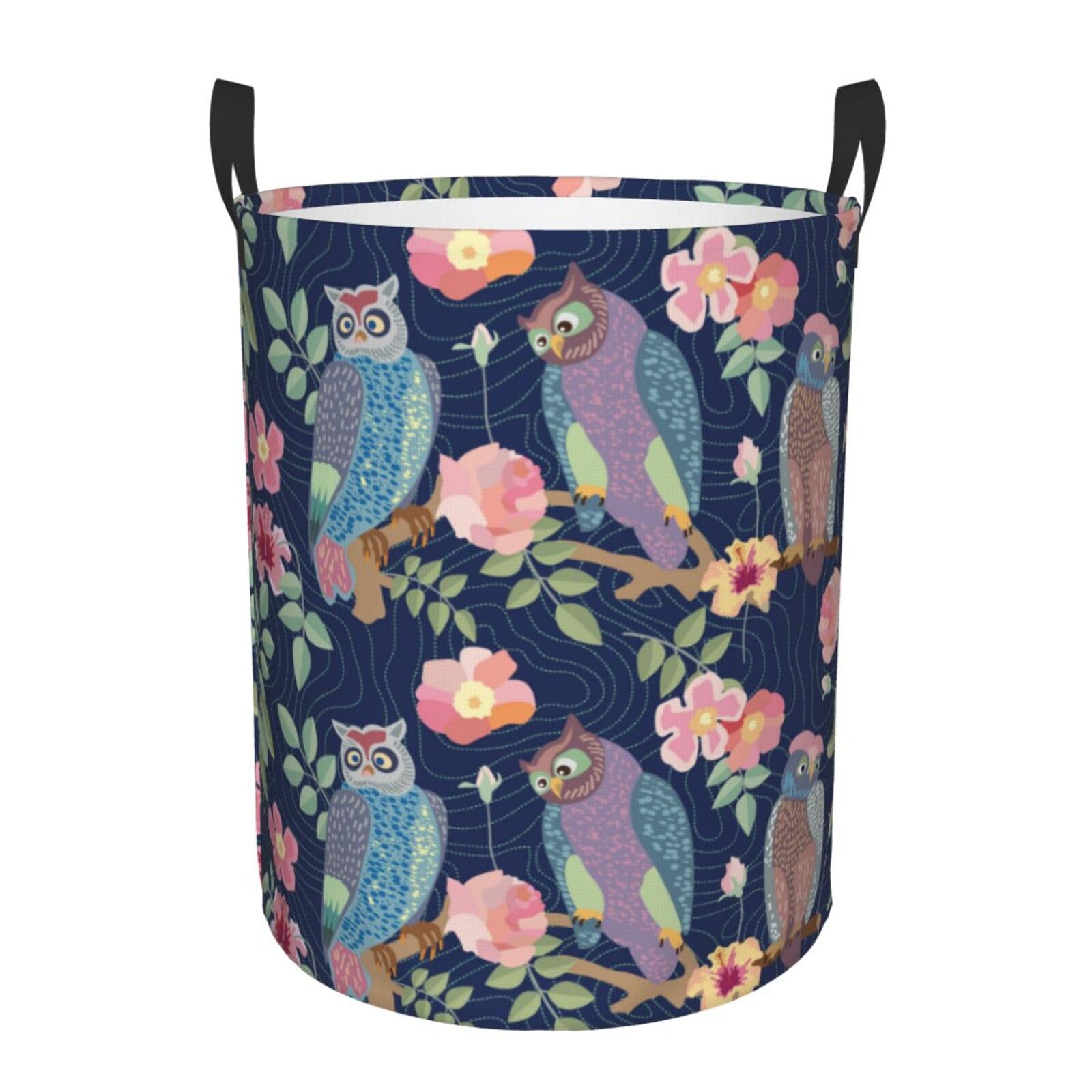 Laundry Basket Owls Laundry Hamper Waterproof Idea Hampers Large Collapsible Baskets with Handle Suitable for Bedroom Bathroom Utility Room Kitchen