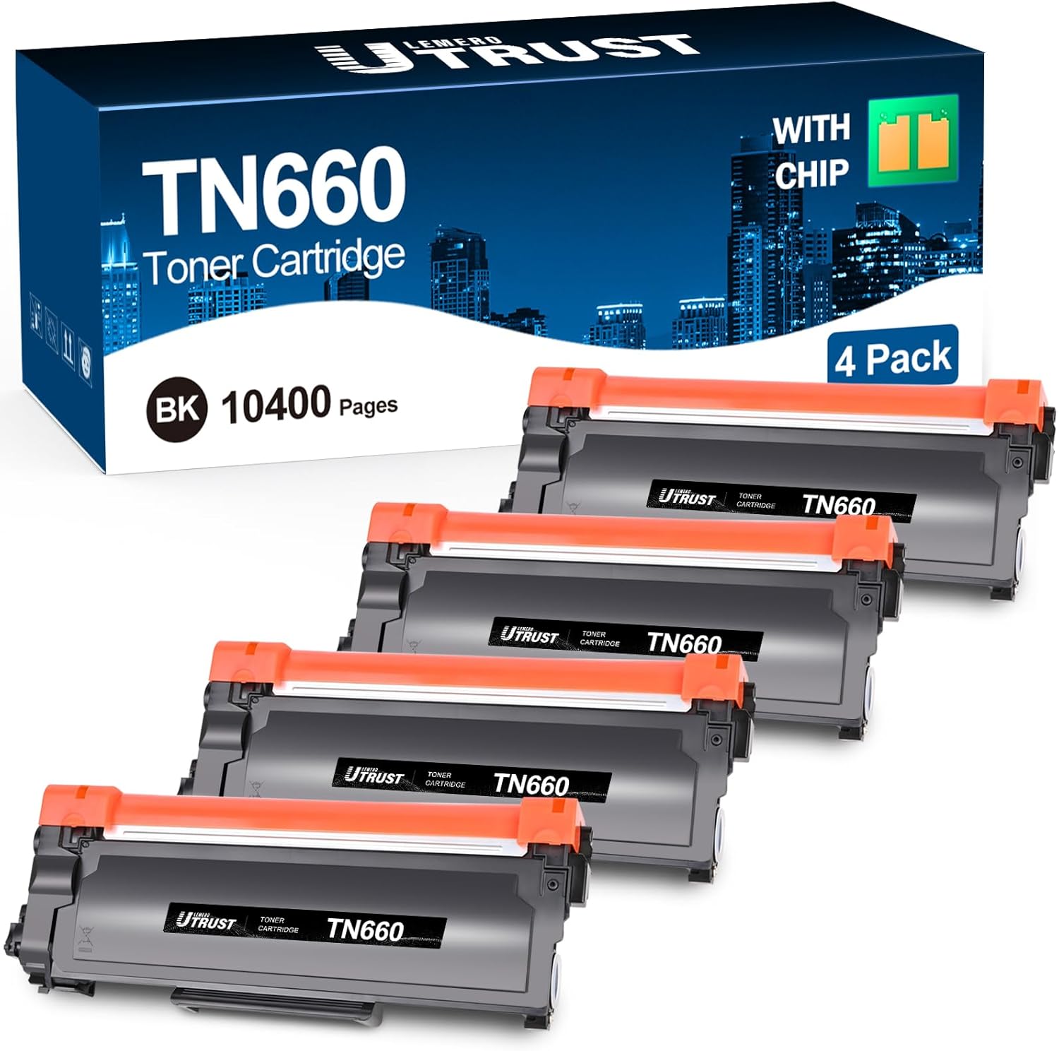Compatible TN660 Toner Cartridge Replacement for Brother TN660 TN-660 TN630 Toner High Yield for HL-L2300D HL-L2380DW HL-L2320D DCP-L2540DW HL-L2340DW HL-L2360DW MFC-L2720DW (Black, 4 Pack)