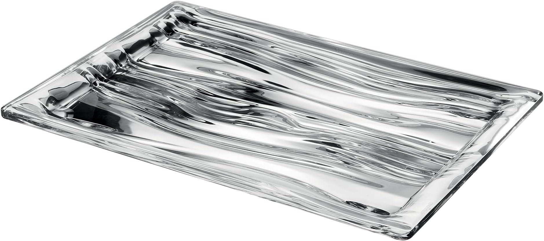 Guzzini Large Rectangular Tray Aqua, Transparent