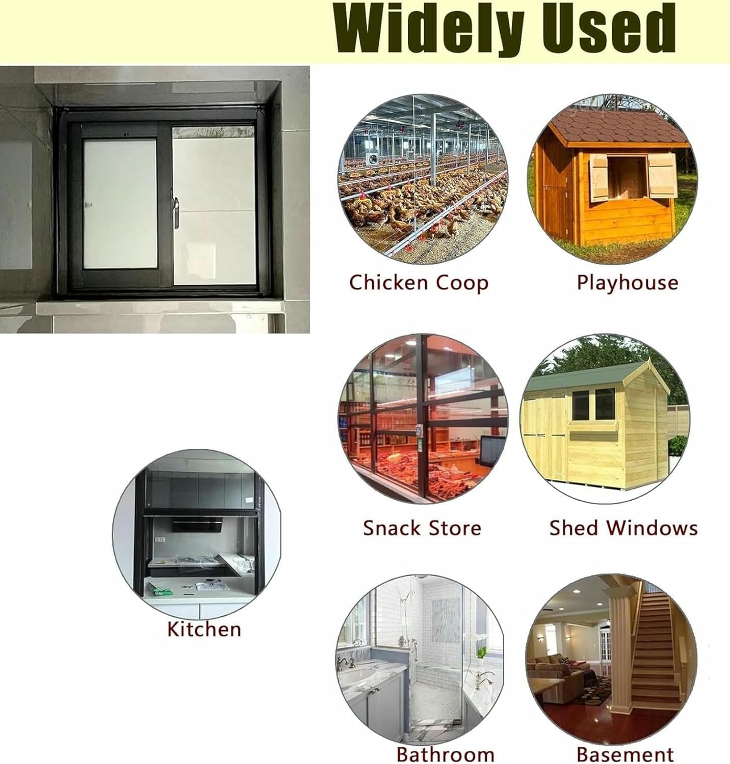 Slot Window Window, Window Window Window, Bath Windows for Privacy and Ventilation, Horizontal Aluminum Sliding Window with Glass Screens